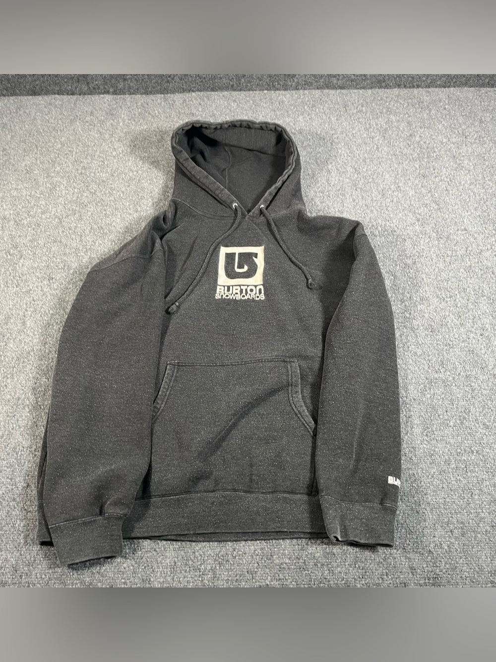 Vintage Y2K Burton Snowboards Hoodie Sweatshirt Size Large Surf Skate Grey